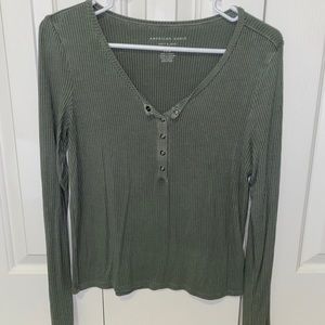 American Eagle Ribbed Long Sleeve Top